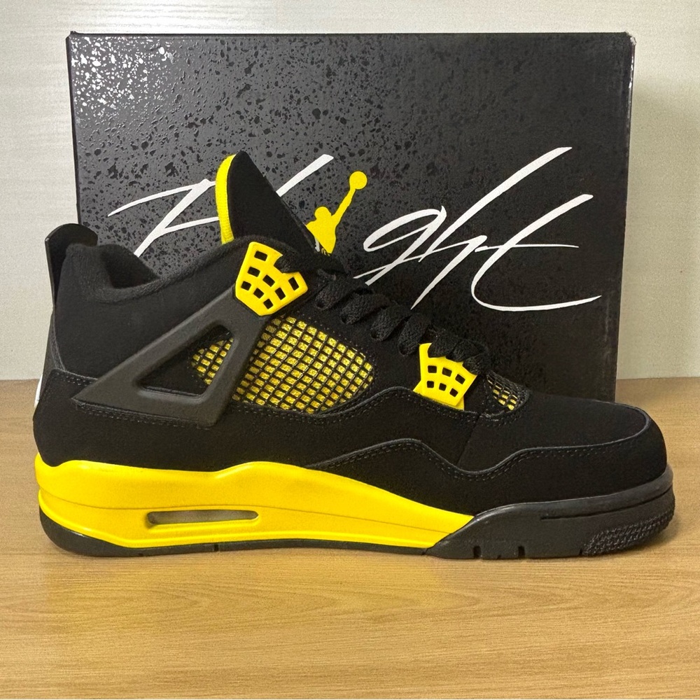 Air Jordan 4 "Yellow Thunder” -Men's Sneakers Shoes - Picture 6 of 8